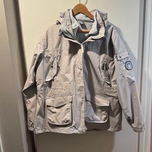 Women's Gray Ski Jacket with Removable Internal Fleece Jacket